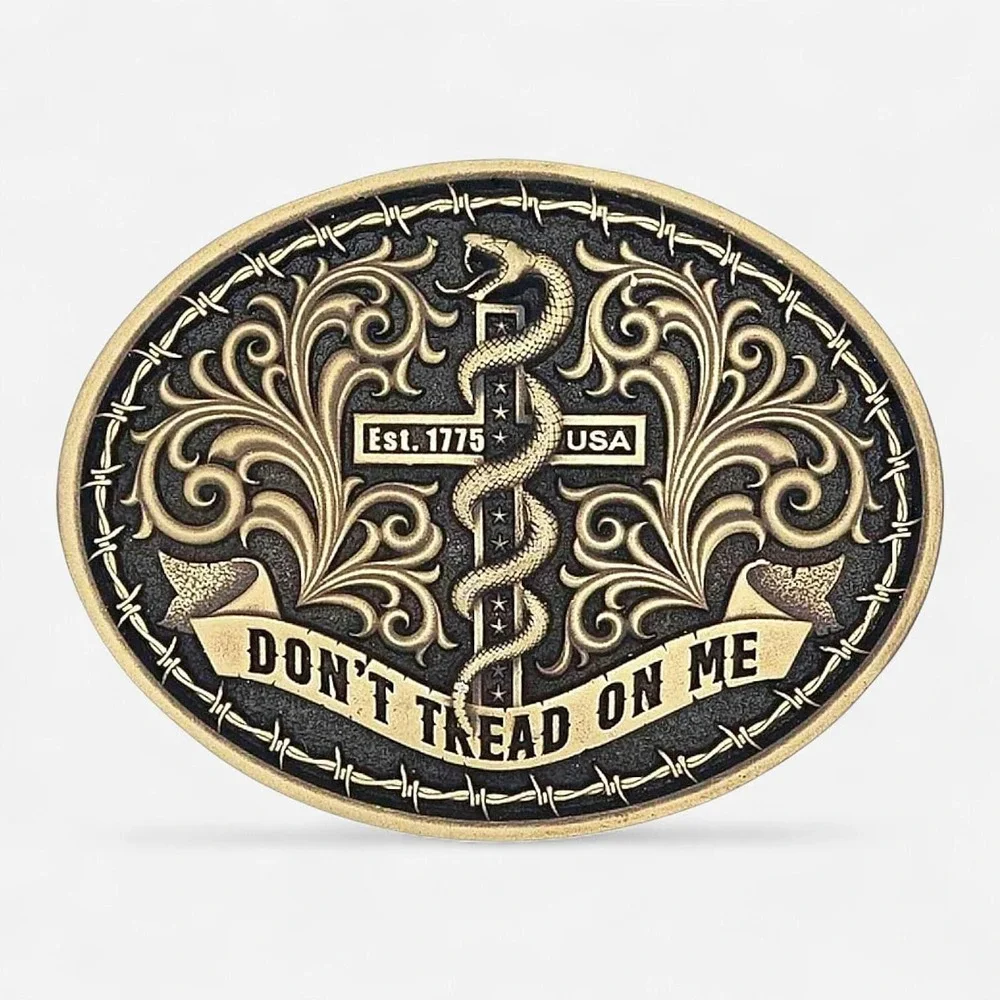 Montana Silversmiths Patriots Faith Gadsden Belt Buckle‎ Retail $45 -  NEW